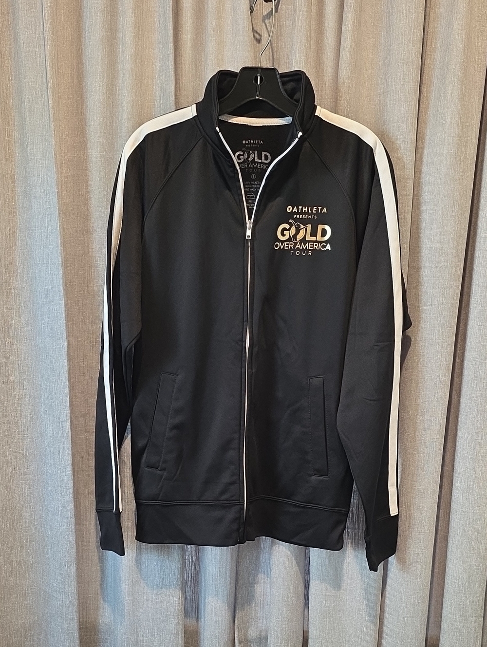 Athleta Gold Over America "Team Goat" Simone Biles Black Gymnastics Track Jacket